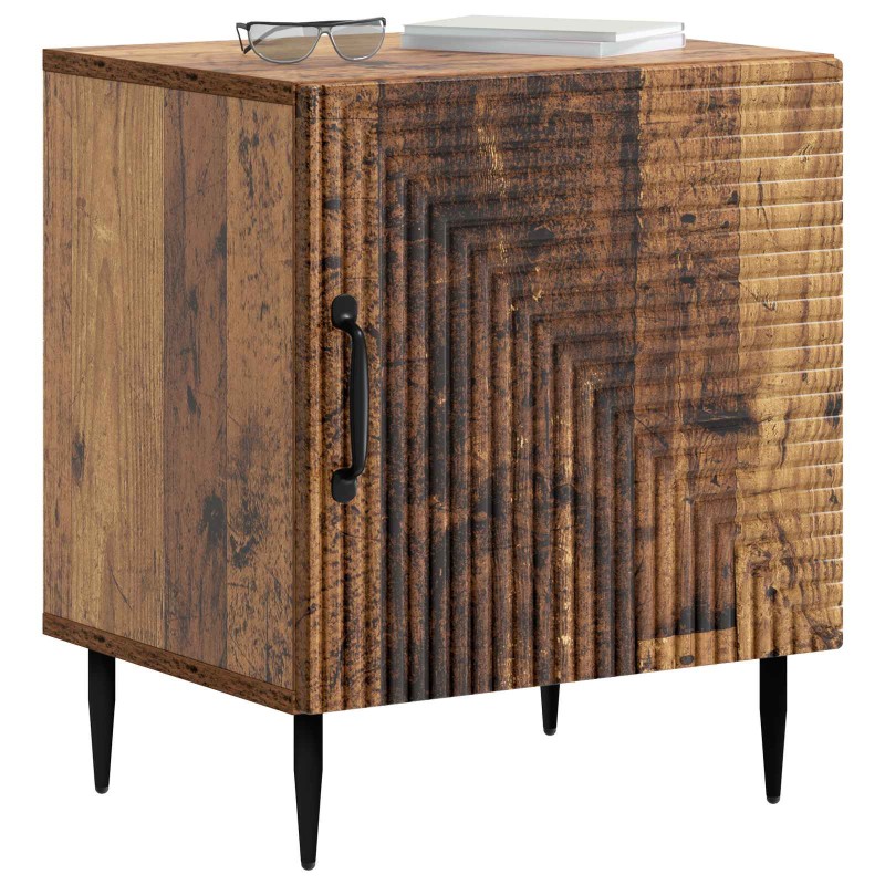 vidaXL Κομοδίνο 2 τμχ. Παλαιωμένο ξύλο 43 x 34,5 x 50 εκ