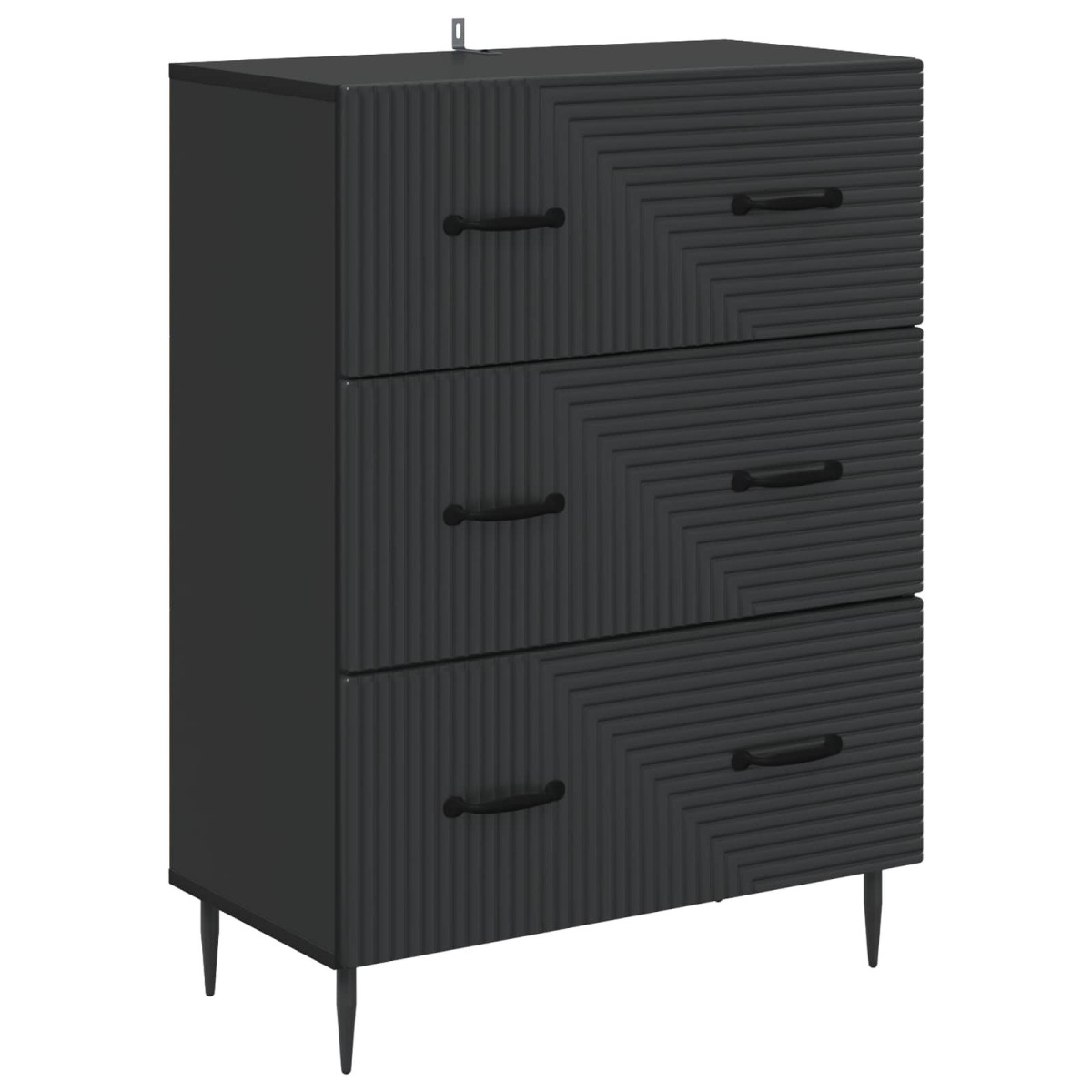 vidaXL Ντουλάπι με Συρτάρια Μαύρο 66 x 34,5 x 89,5 εκ