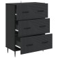 vidaXL Ντουλάπι με Συρτάρια Μαύρο 66 x 34,5 x 89,5 εκ