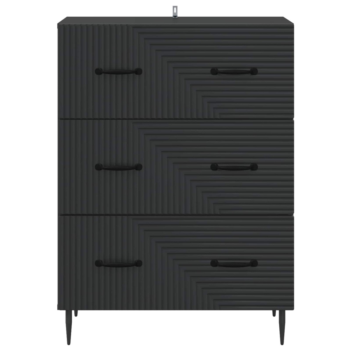 vidaXL Ντουλάπι με Συρτάρια Μαύρο 66 x 34,5 x 89,5 εκ