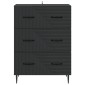 vidaXL Ντουλάπι με Συρτάρια Μαύρο 66 x 34,5 x 89,5 εκ