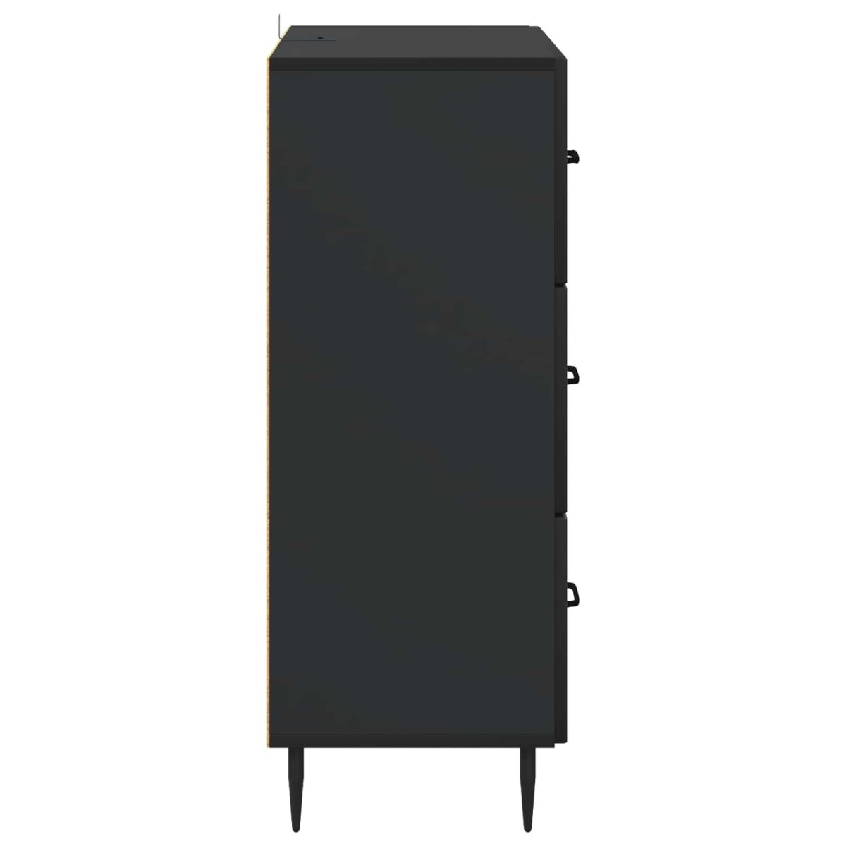 vidaXL Ντουλάπι με Συρτάρια Μαύρο 66 x 34,5 x 89,5 εκ