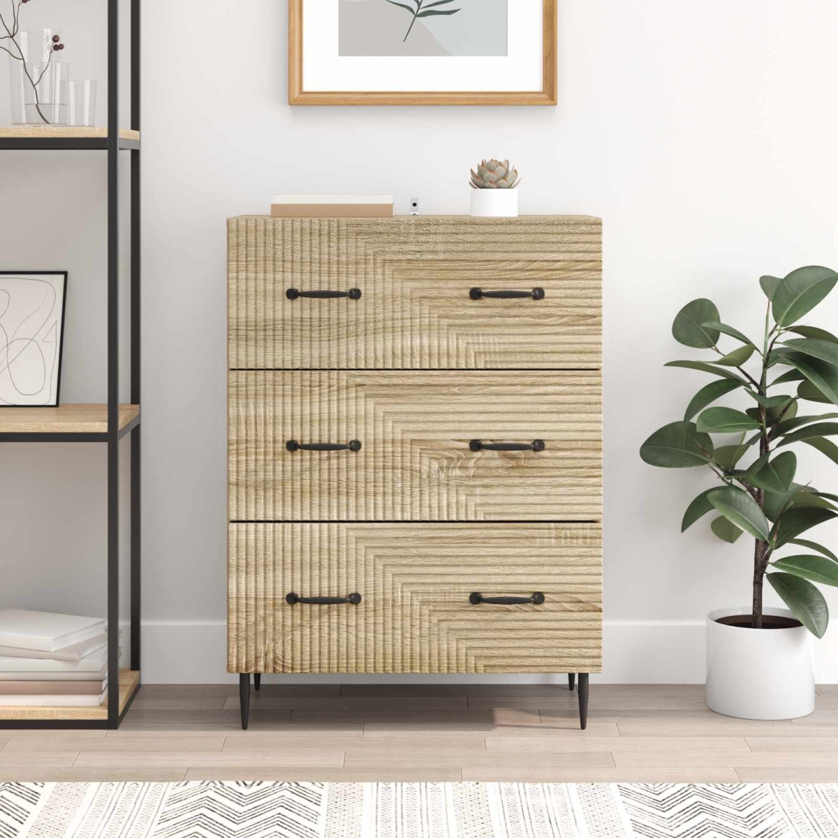 vidaXL Ντουλάπι με Συρτάρια Sonoma Δρυς 66 x 34,5 x 89,5 εκ