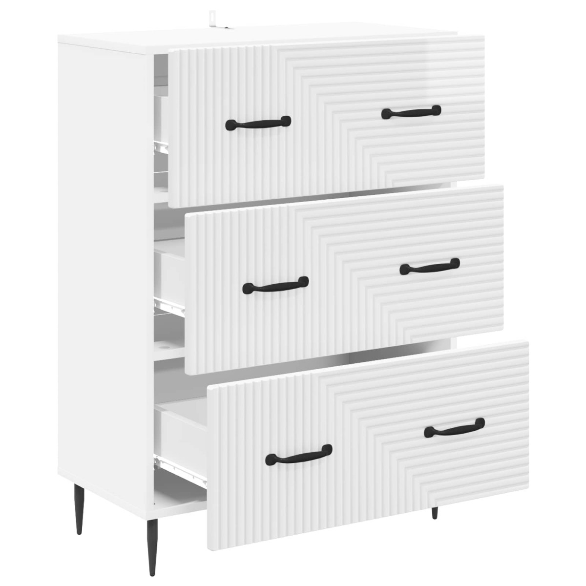 vidaXL Ντουλάπι με Συρτάρια Γυαλιστερό Λευκό 66 x 34,5 x 89,5 εκ