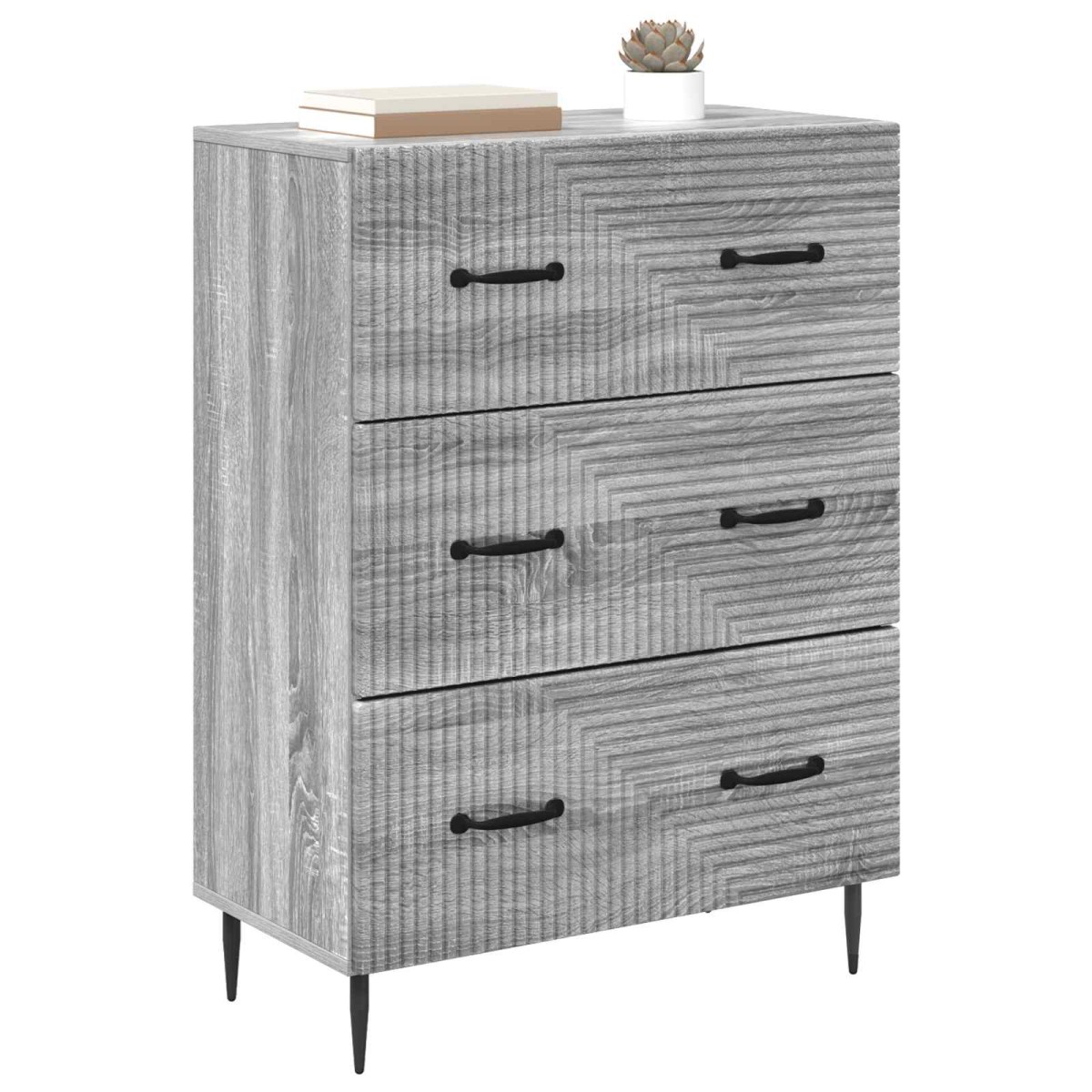 vidaXL Ντουλάπι με Συρτάρια Γκρι Sonoma 66 x 34,5 x 89,5 εκ