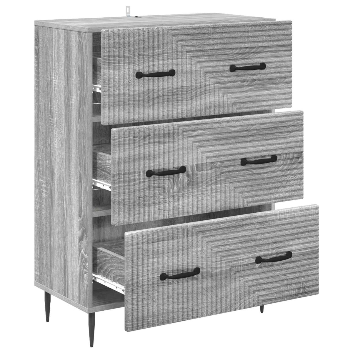 vidaXL Ντουλάπι με Συρτάρια Γκρι Sonoma 66 x 34,5 x 89,5 εκ