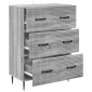 vidaXL Ντουλάπι με Συρτάρια Γκρι Sonoma 66 x 34,5 x 89,5 εκ