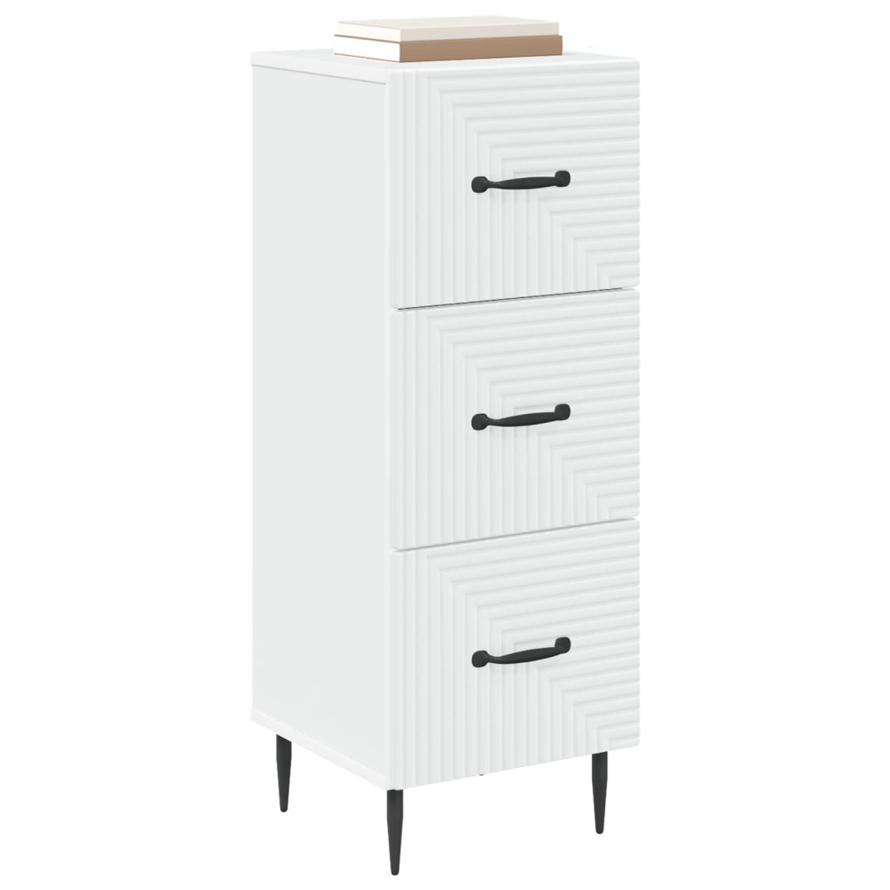 vidaXL Ντουλάπι με Συρτάρια Λευκό 33 x 34,5 x 89,5 εκ