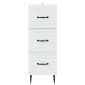 vidaXL Ντουλάπι με Συρτάρια Λευκό 33 x 34,5 x 89,5 εκ