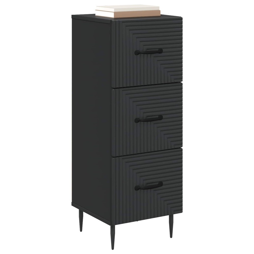 vidaXL Ντουλάπι με Συρτάρια Μαύρο 33 x 34,5 x 89,5 εκ