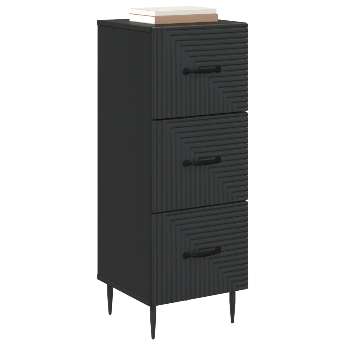 vidaXL Ντουλάπι με Συρτάρια Μαύρο 33 x 34,5 x 89,5 εκ