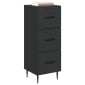 vidaXL Ντουλάπι με Συρτάρια Μαύρο 33 x 34,5 x 89,5 εκ