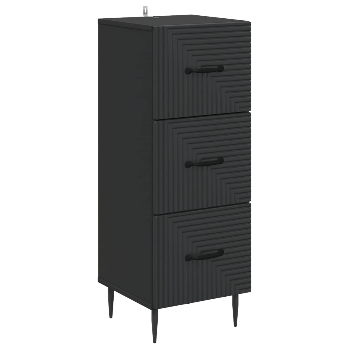 vidaXL Ντουλάπι με Συρτάρια Μαύρο 33 x 34,5 x 89,5 εκ