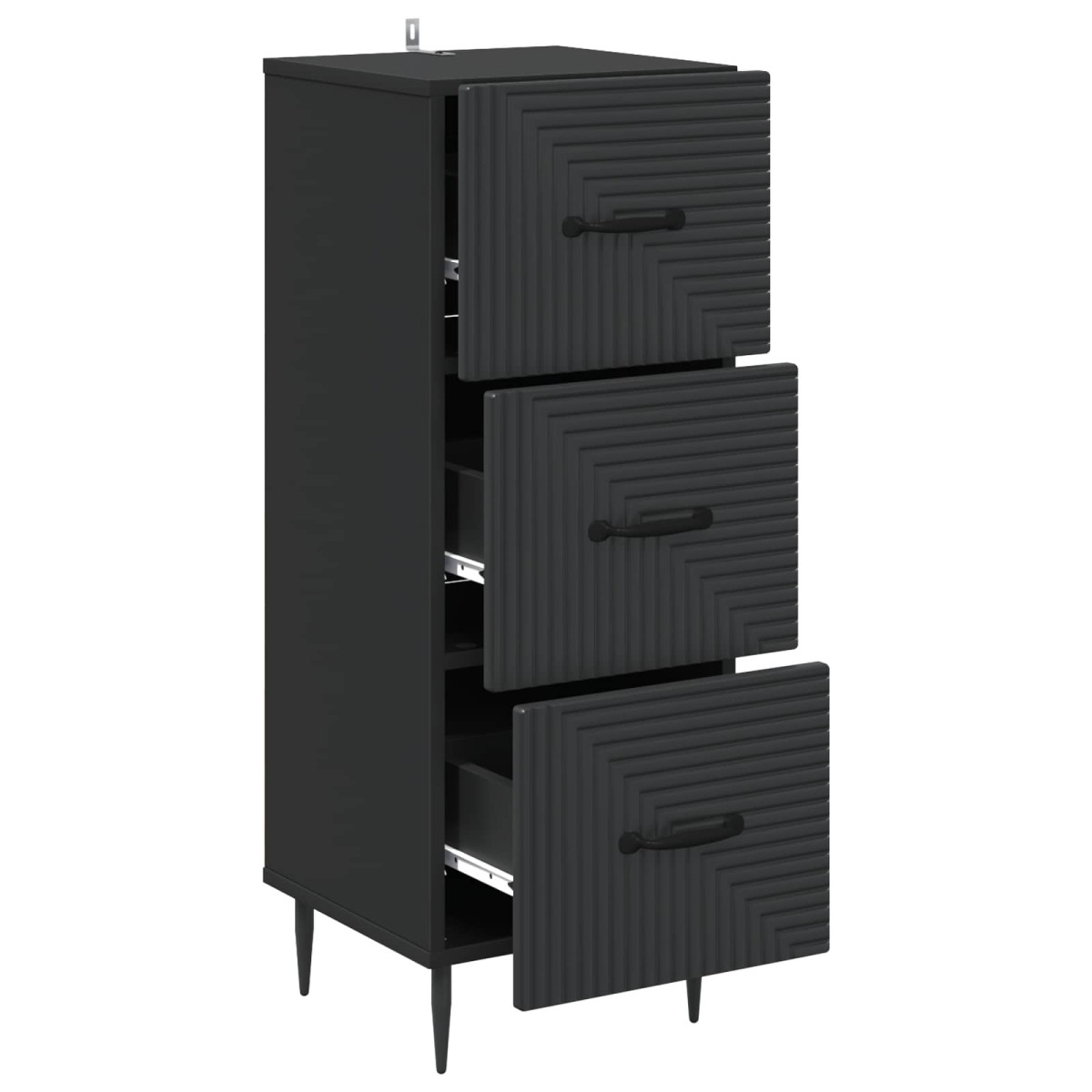 vidaXL Ντουλάπι με Συρτάρια Μαύρο 33 x 34,5 x 89,5 εκ