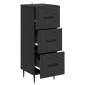 vidaXL Ντουλάπι με Συρτάρια Μαύρο 33 x 34,5 x 89,5 εκ