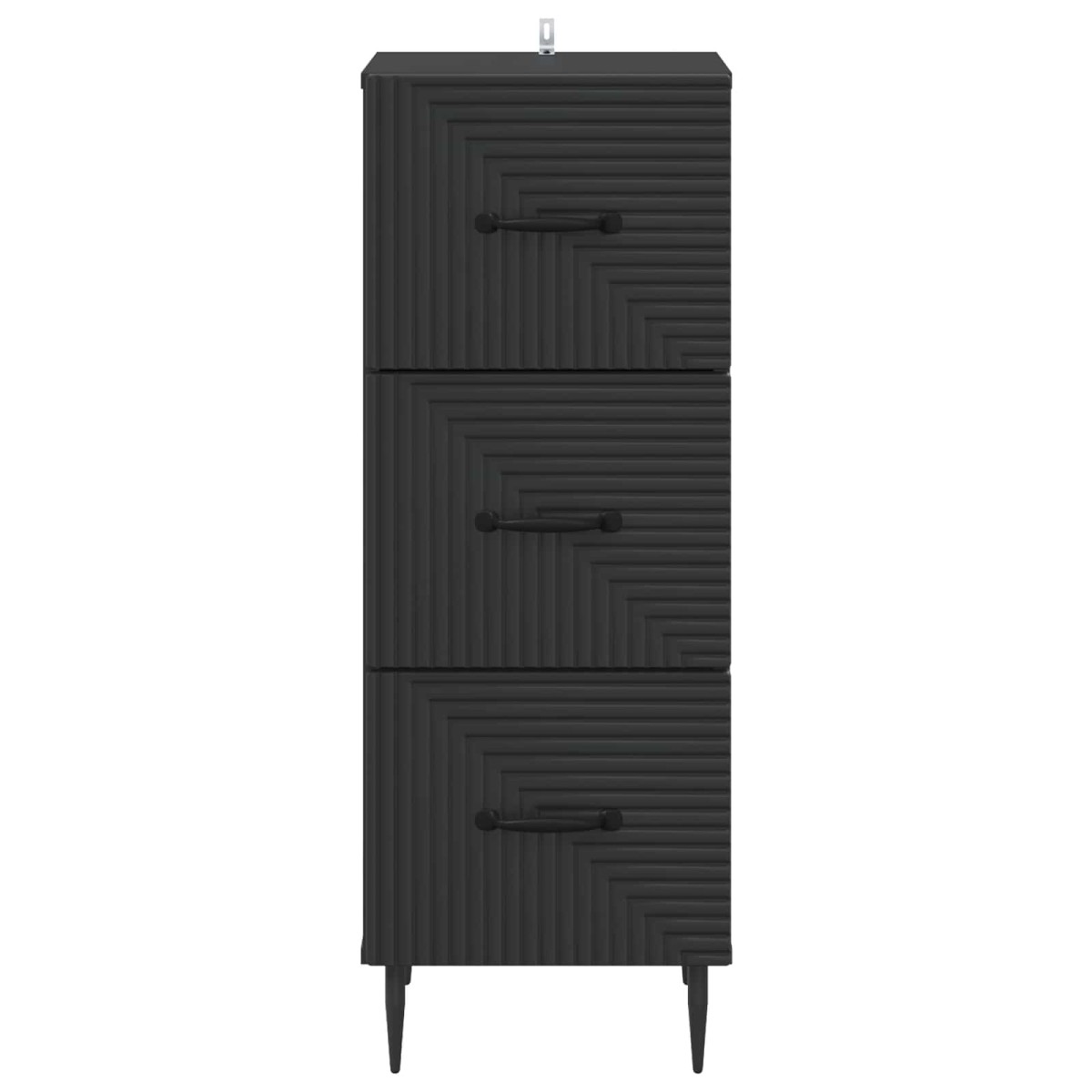 vidaXL Ντουλάπι με Συρτάρια Μαύρο 33 x 34,5 x 89,5 εκ