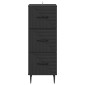 vidaXL Ντουλάπι με Συρτάρια Μαύρο 33 x 34,5 x 89,5 εκ