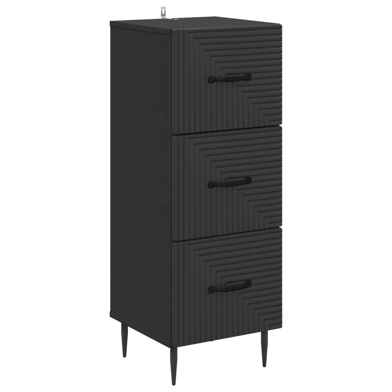 vidaXL Ντουλάπι με Συρτάρια Μαύρο 33 x 34,5 x 89,5 εκ