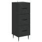 vidaXL Ντουλάπι με Συρτάρια Μαύρο 33 x 34,5 x 89,5 εκ