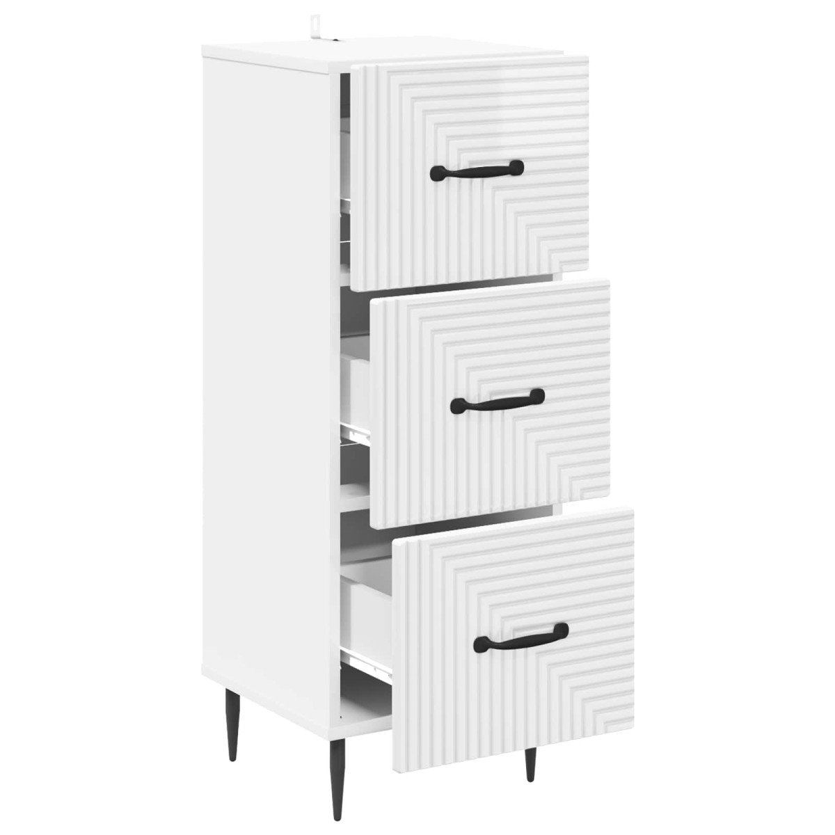 vidaXL Ντουλάπι με Συρτάρια Γυαλιστερό Λευκό 33 x 34,5 x 89,5 εκ