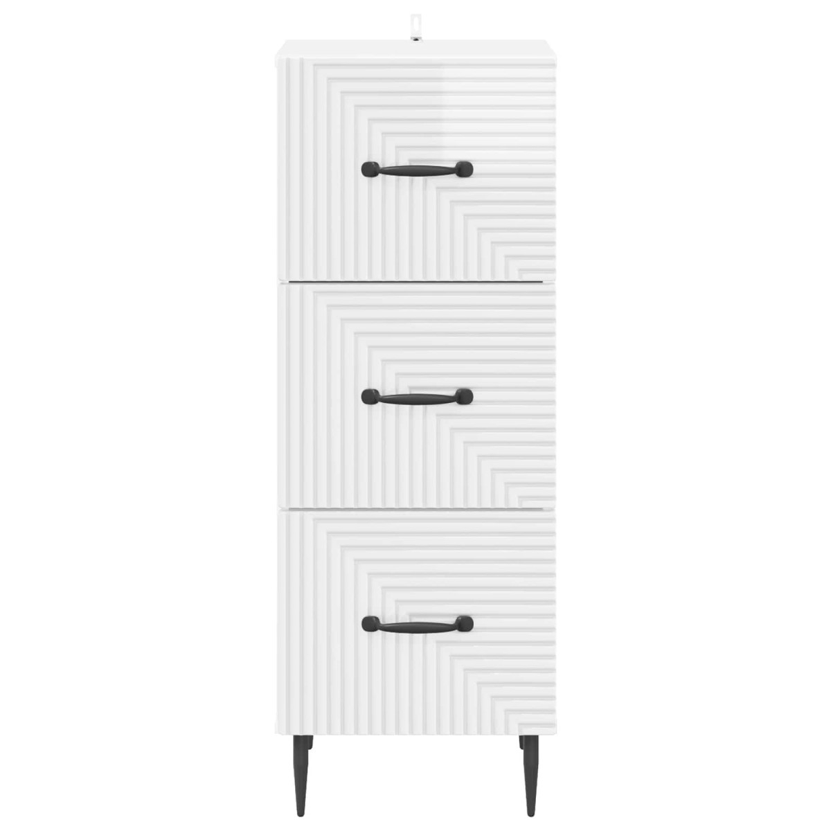 vidaXL Ντουλάπι με Συρτάρια Γυαλιστερό Λευκό 33 x 34,5 x 89,5 εκ