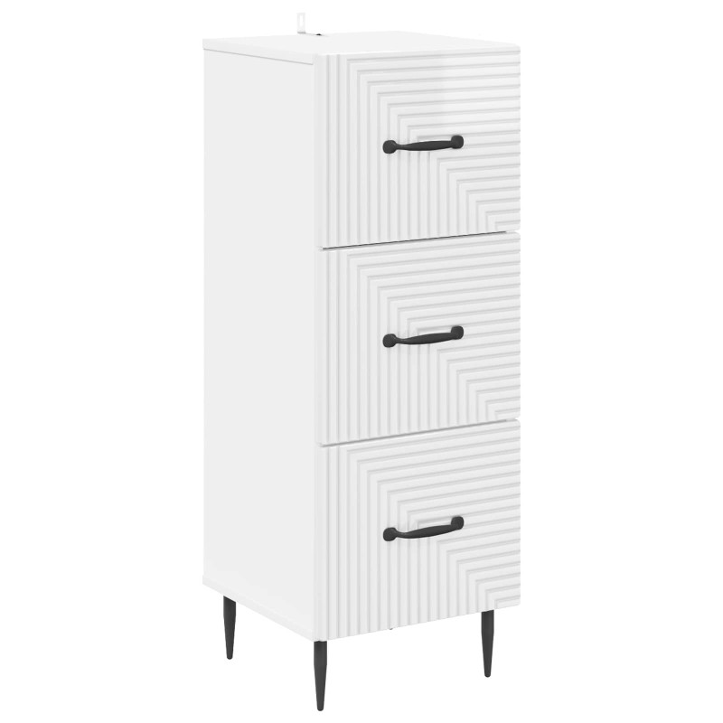 vidaXL Ντουλάπι με Συρτάρια Γυαλιστερό Λευκό 33 x 34,5 x 89,5 εκ