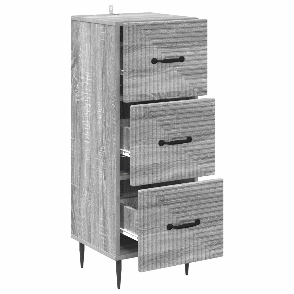 vidaXL Ντουλάπι με Συρτάρια Γκρι Sonoma 33 x 34,5 x 89,5 εκ