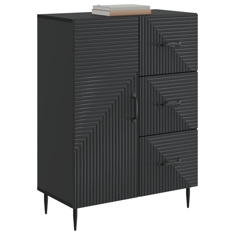vidaXL Πλαϊνό γραφείο Μαύρο 66 x 34,5 x 89,5 εκ Επεξεργασμένο Ξύλο