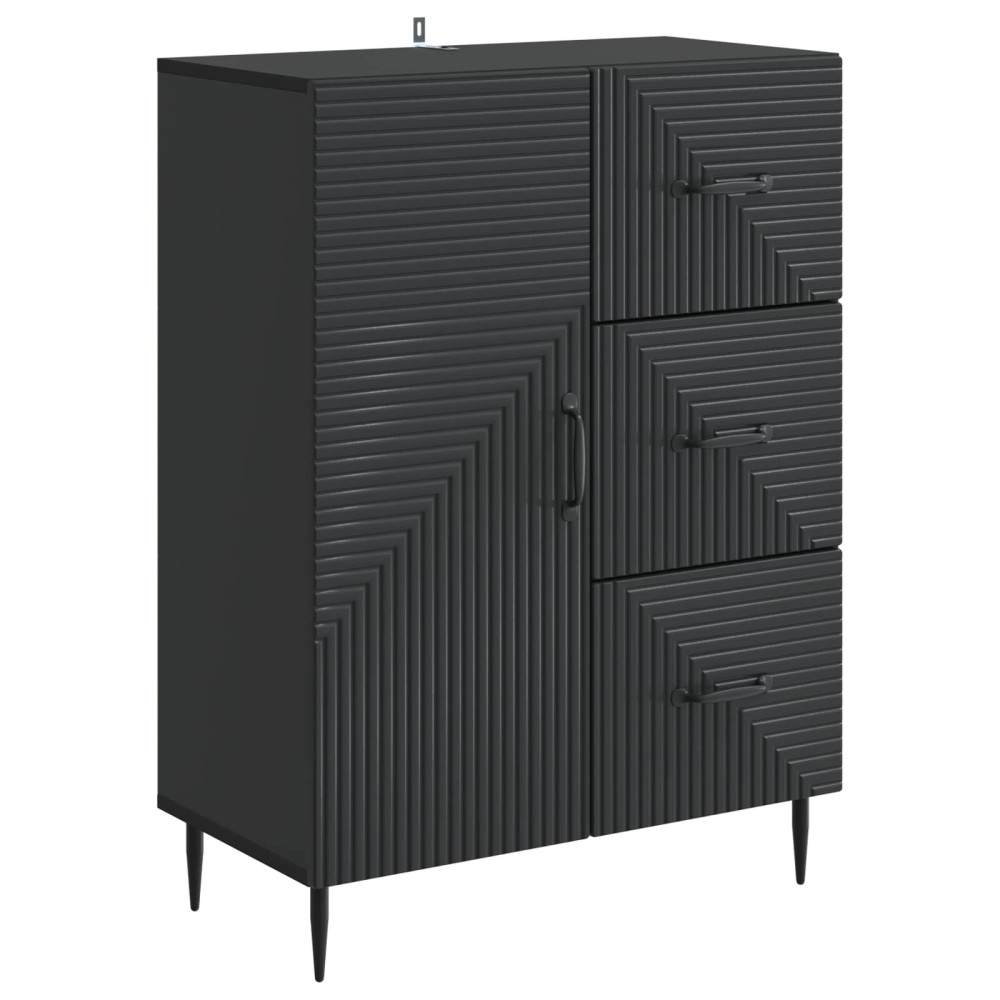 vidaXL Πλαϊνό γραφείο Μαύρο 66 x 34,5 x 89,5 εκ Επεξεργασμένο Ξύλο