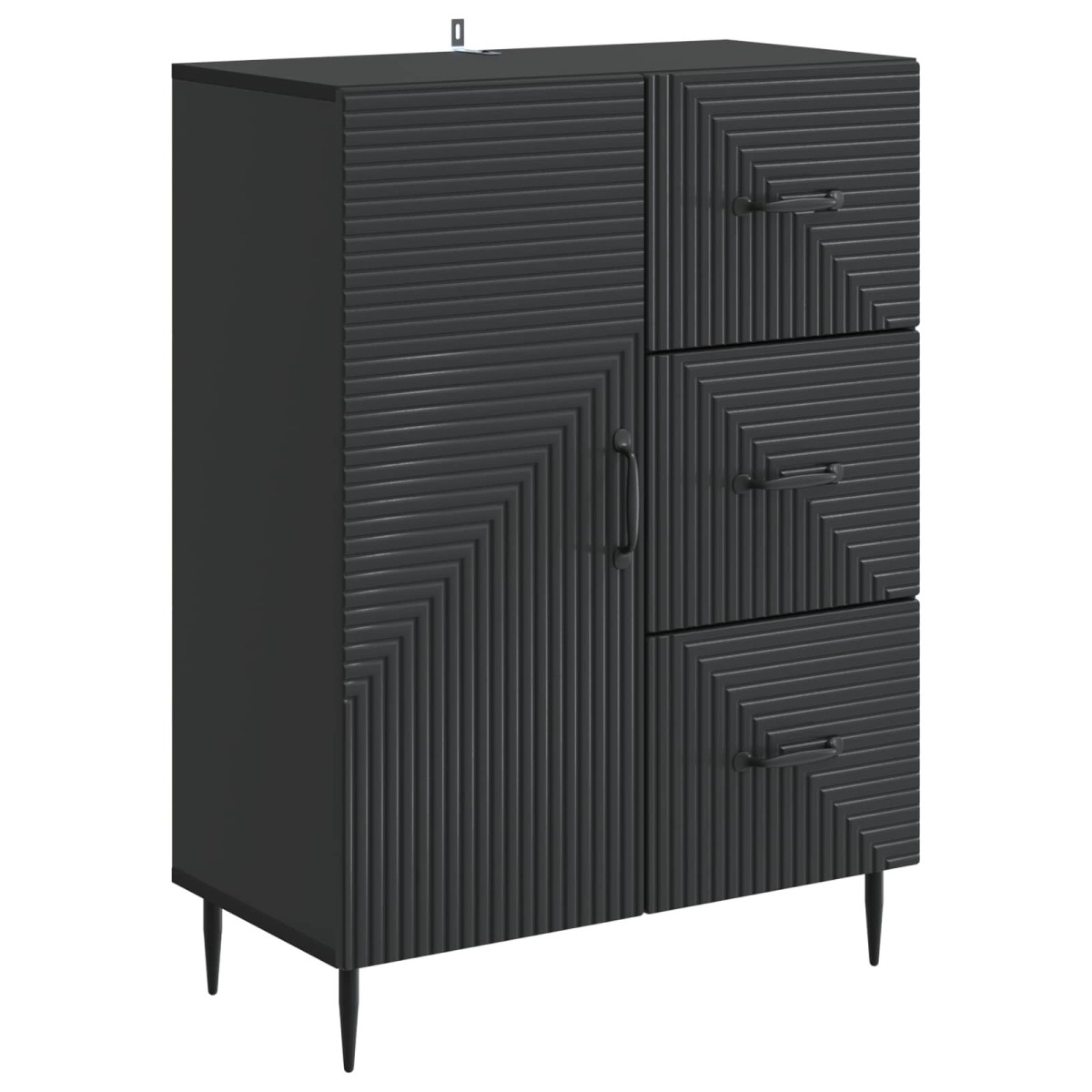vidaXL Πλαϊνό γραφείο Μαύρο 66 x 34,5 x 89,5 εκ Επεξεργασμένο Ξύλο