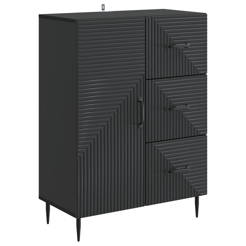 vidaXL Πλαϊνό γραφείο Μαύρο 66 x 34,5 x 89,5 εκ Επεξεργασμένο Ξύλο
