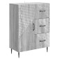 vidaXL Πλαϊνό γραφείο με συρτάρι Γκρι Sonoma 66 x 34,5 x 89,5 εκ