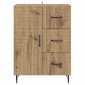 vidaXL Πλαϊνό γραφείο Artisan Δρυς 66 x 34,5 x 89,5 εκ