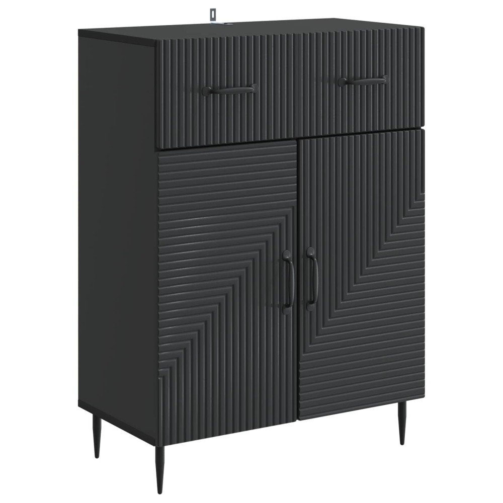 vidaXL Πλαϊνό γραφείο Μαύρο 66 x 34,5 x 89,5 εκ Επεξεργασμένο Ξύλο