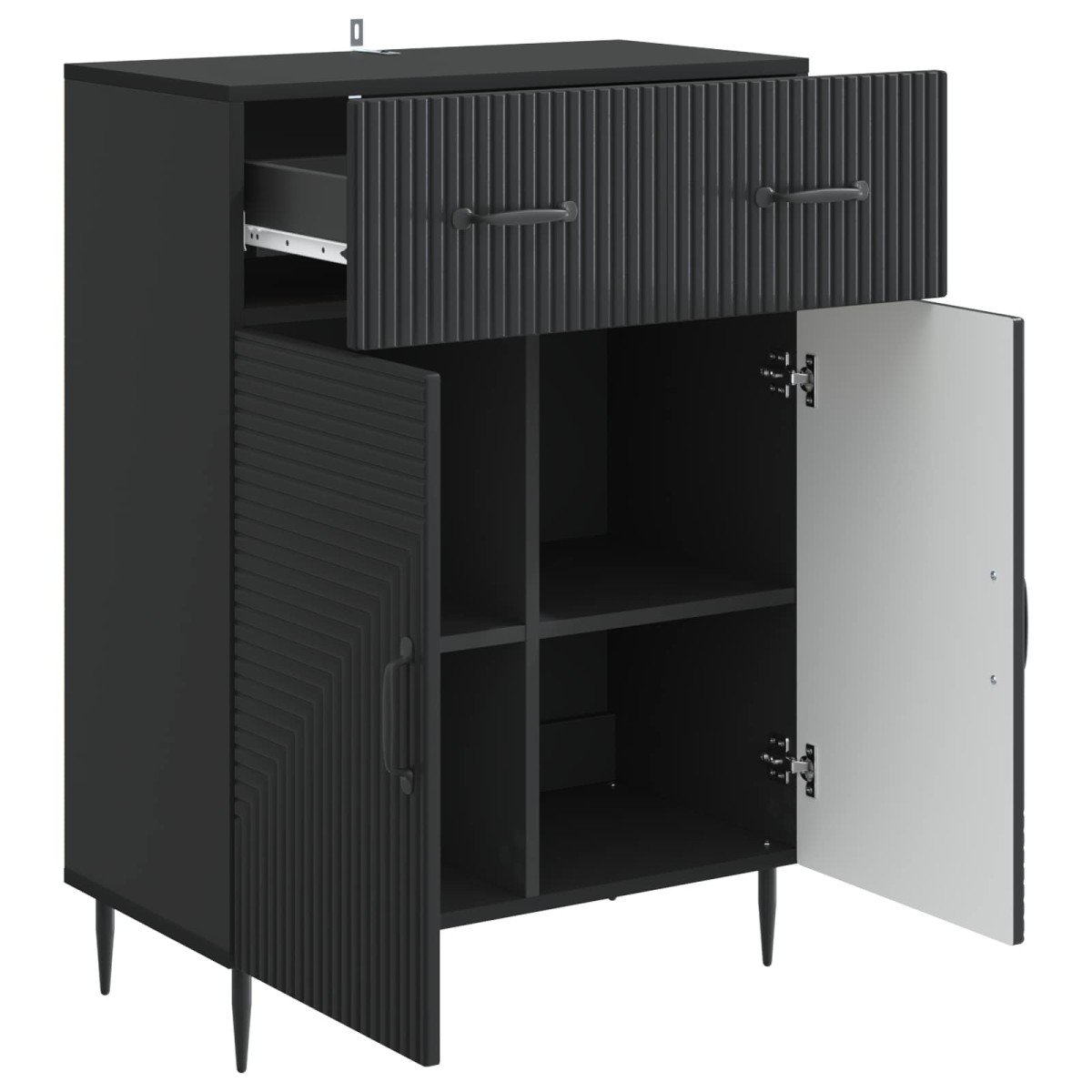 vidaXL Πλαϊνό γραφείο Μαύρο 66 x 34,5 x 89,5 εκ Επεξεργασμένο Ξύλο