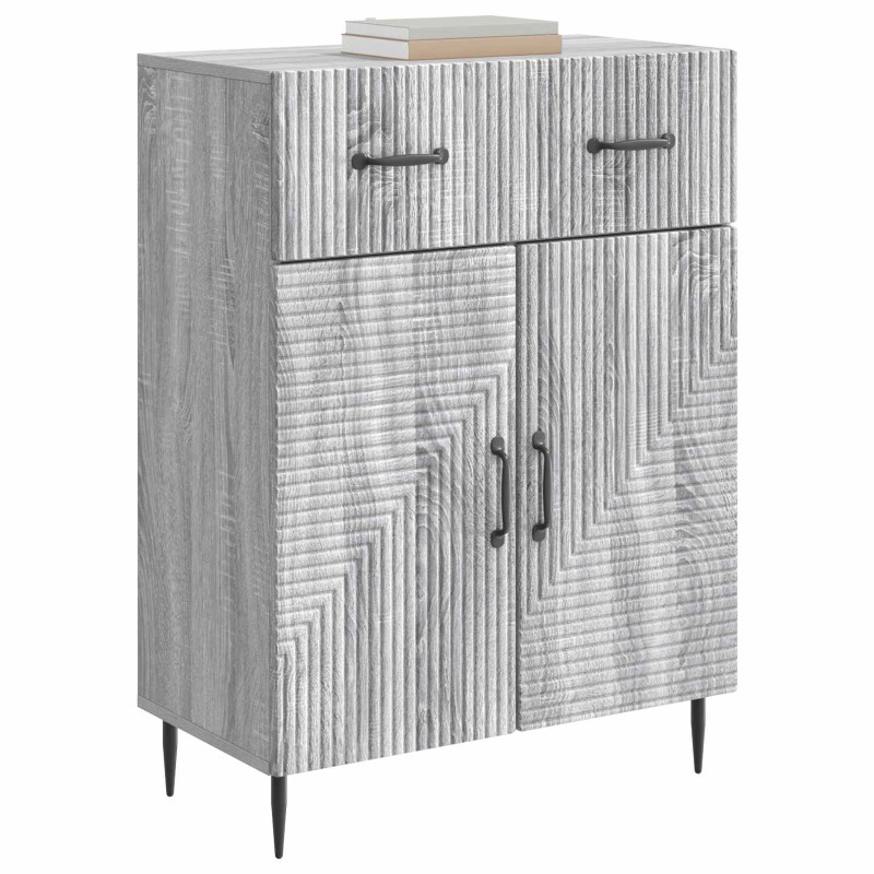 vidaXL Πλαϊνό γραφείο με συρτάρι Γκρι Sonoma 66 x 34,5 x 89,5 εκ