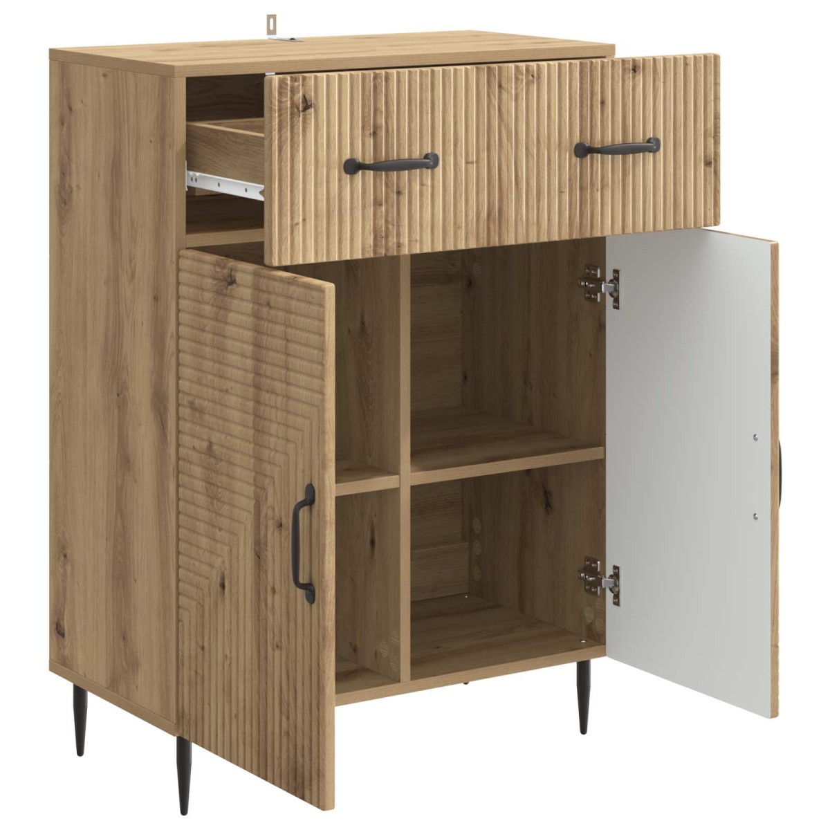vidaXL Πλαϊνό γραφείο Artisan Δρυς 66 x 34,5 x 89,5 εκ