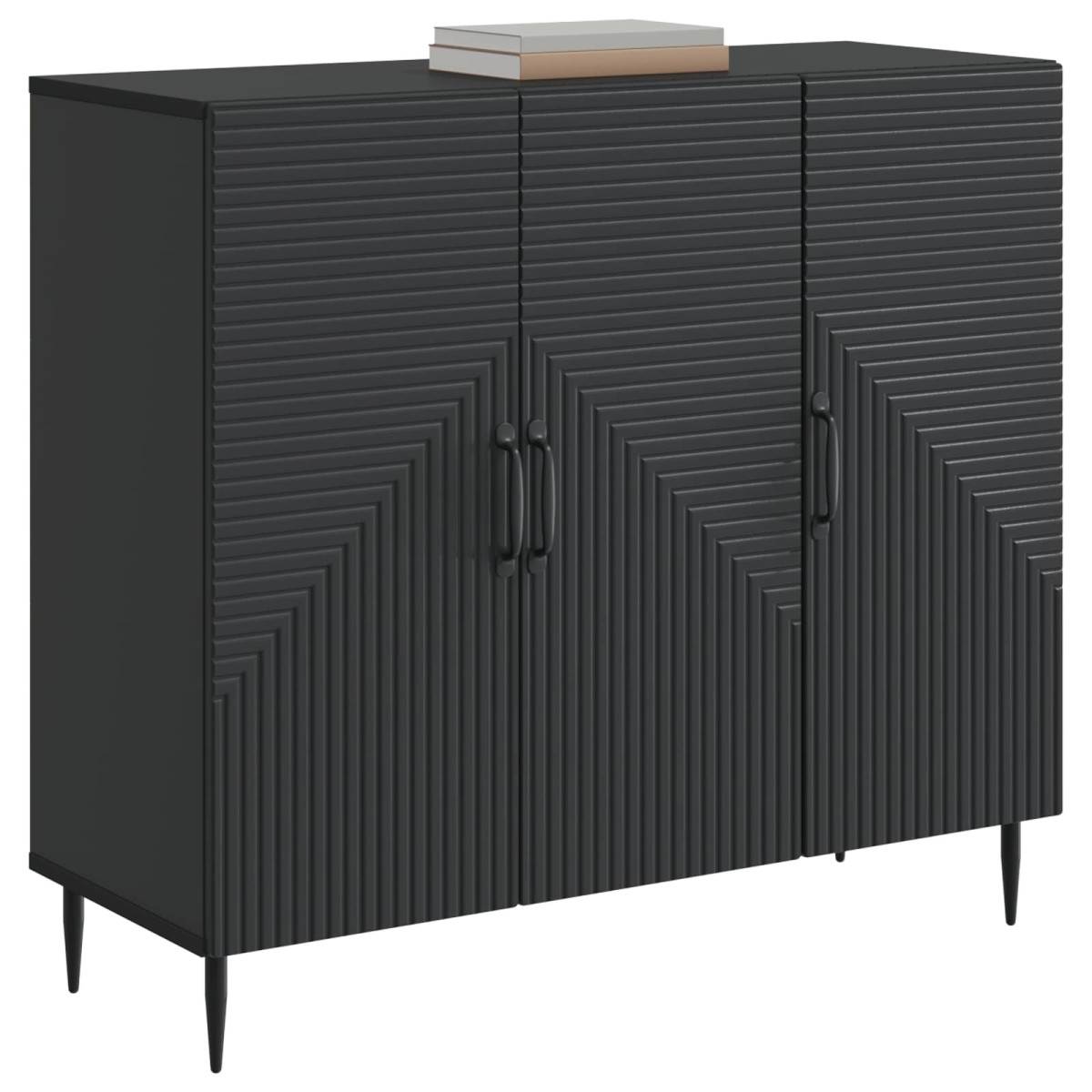 vidaXL Πλαϊνό γραφείο Μαύρο 89 x 34,5 x 80 εκ Επεξεργασμένο Ξύλο