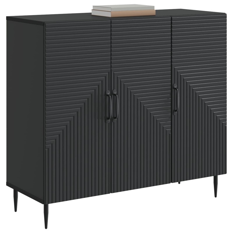 vidaXL Πλαϊνό γραφείο Μαύρο 89 x 34,5 x 80 εκ Επεξεργασμένο Ξύλο