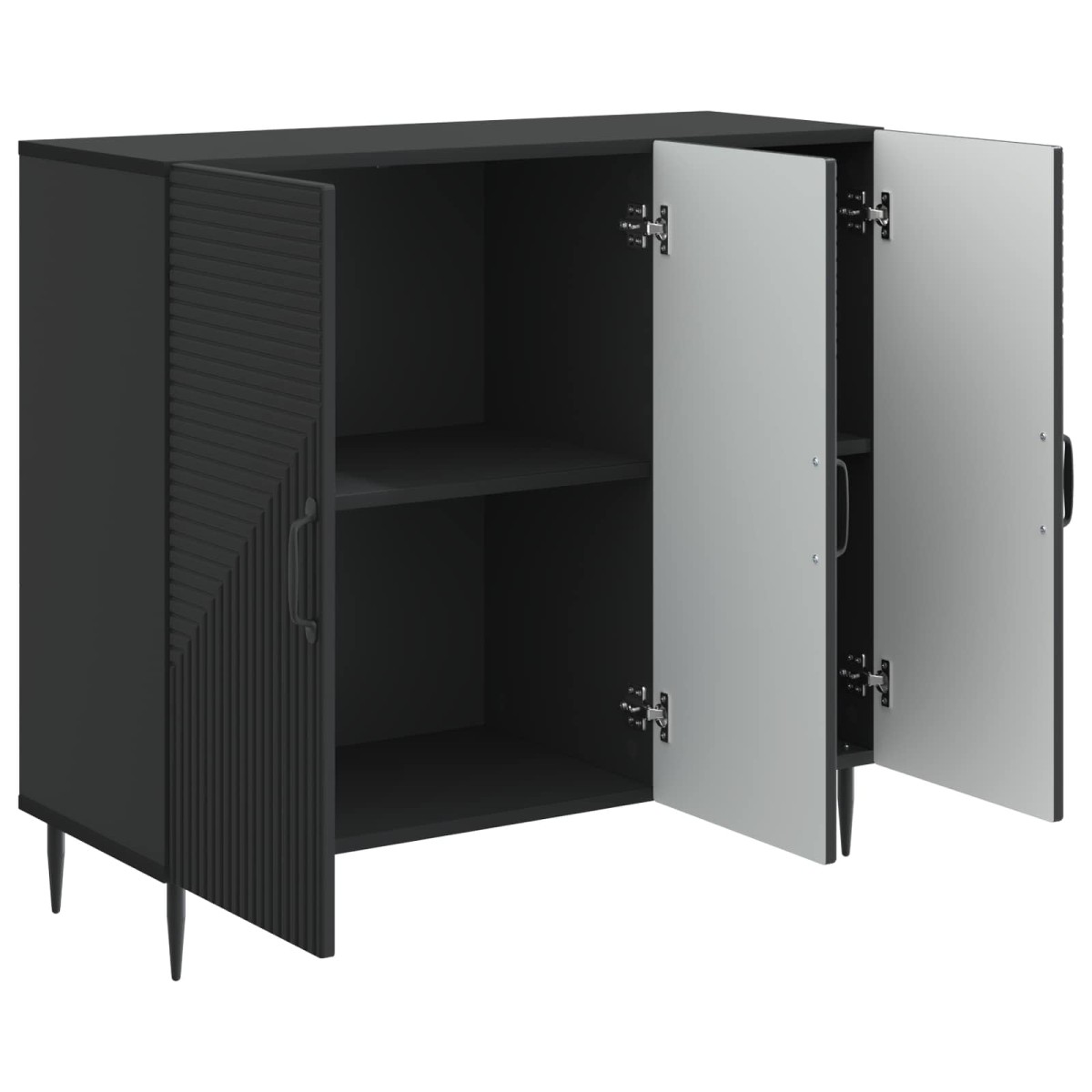 vidaXL Πλαϊνό γραφείο Μαύρο 89 x 34,5 x 80 εκ Επεξεργασμένο Ξύλο