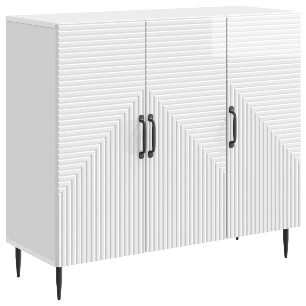 vidaXL Πλαϊνό γραφείο Γυαλιστερό Λευκό 89 x 34,5 x 80 εκ