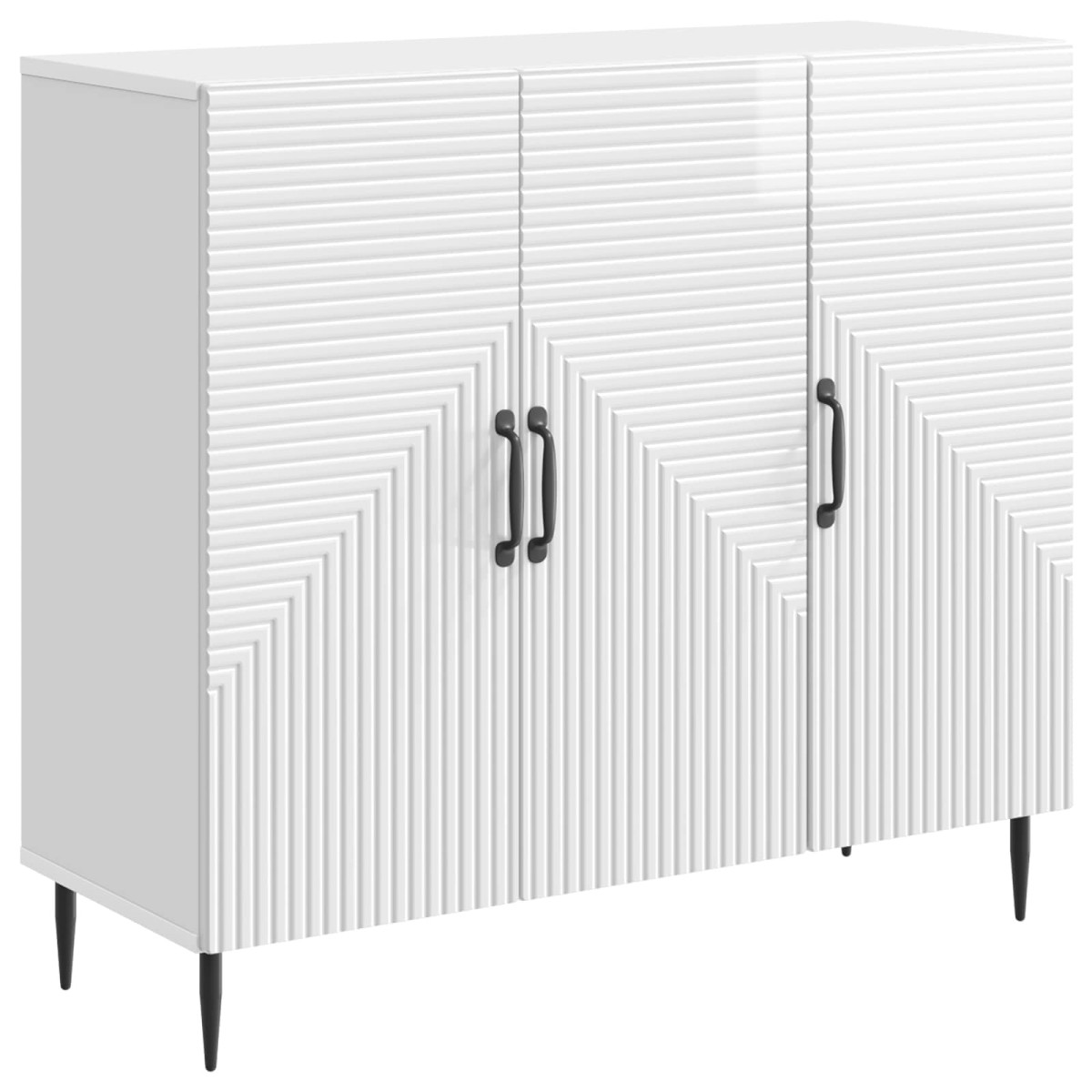 vidaXL Πλαϊνό γραφείο Γυαλιστερό Λευκό 89 x 34,5 x 80 εκ