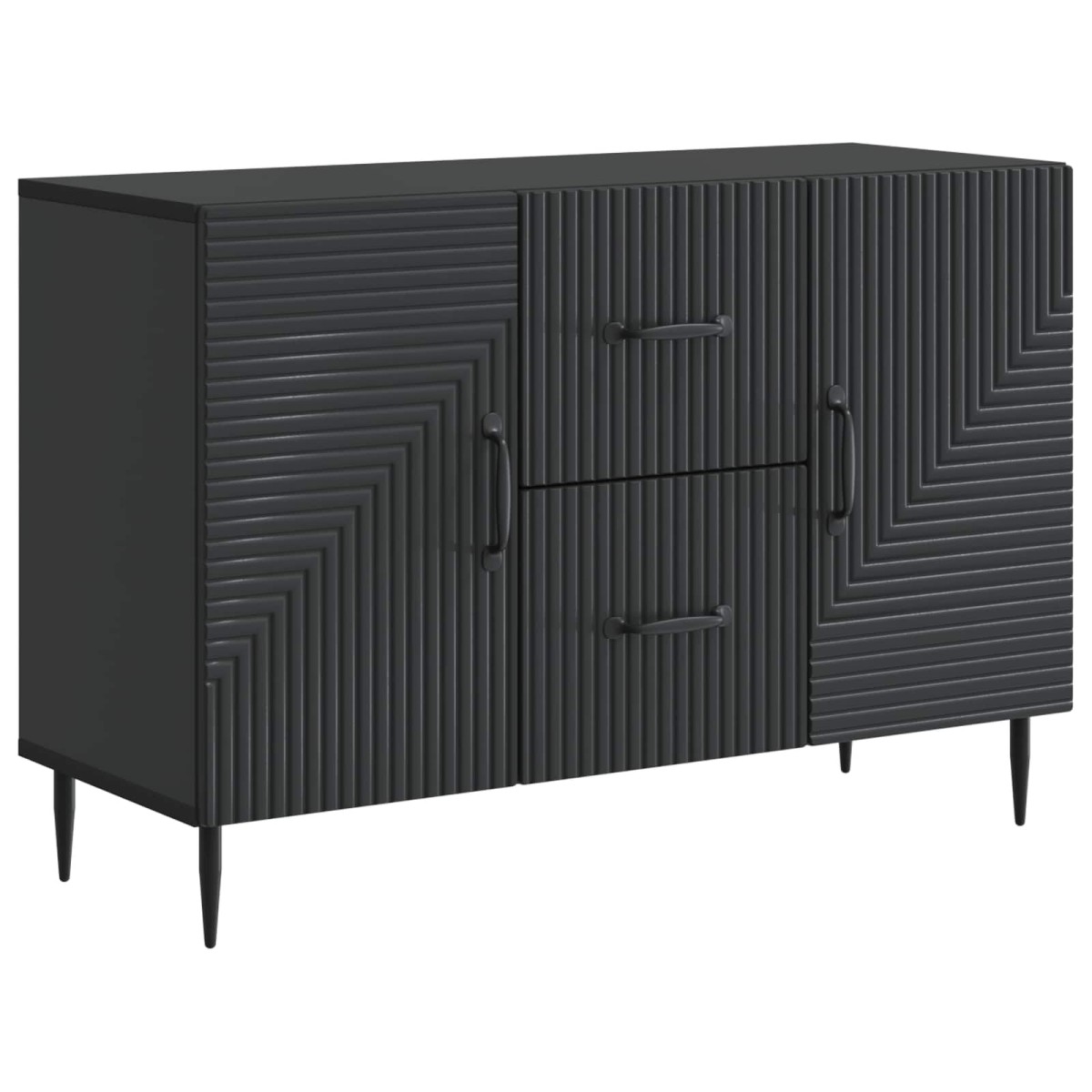 vidaXL Πλαϊνό γραφείο Μαύρο 89 x 34,5 x 60 εκ. Επεξεργασμένο Ξύλο