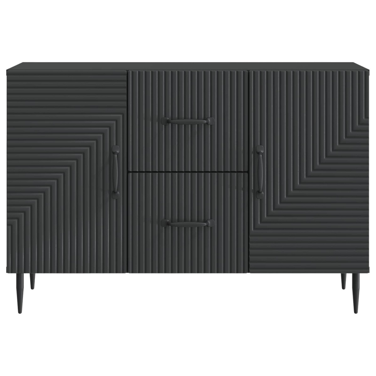 vidaXL Πλαϊνό γραφείο Μαύρο 89 x 34,5 x 60 εκ. Επεξεργασμένο Ξύλο