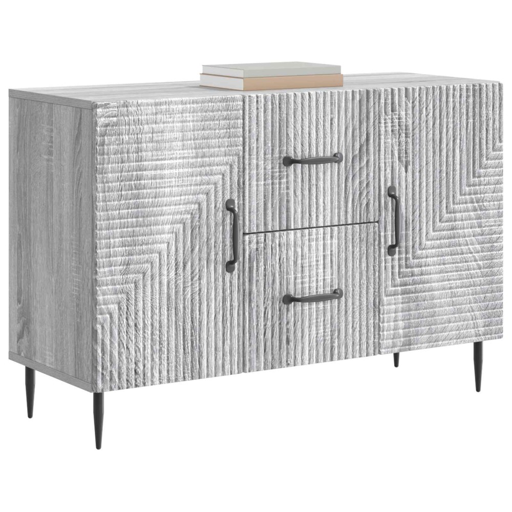 vidaXL Πλαϊνό γραφείο με συρτάρι Γκρι Sonoma 89 x 34,5 x 60 εκ.
