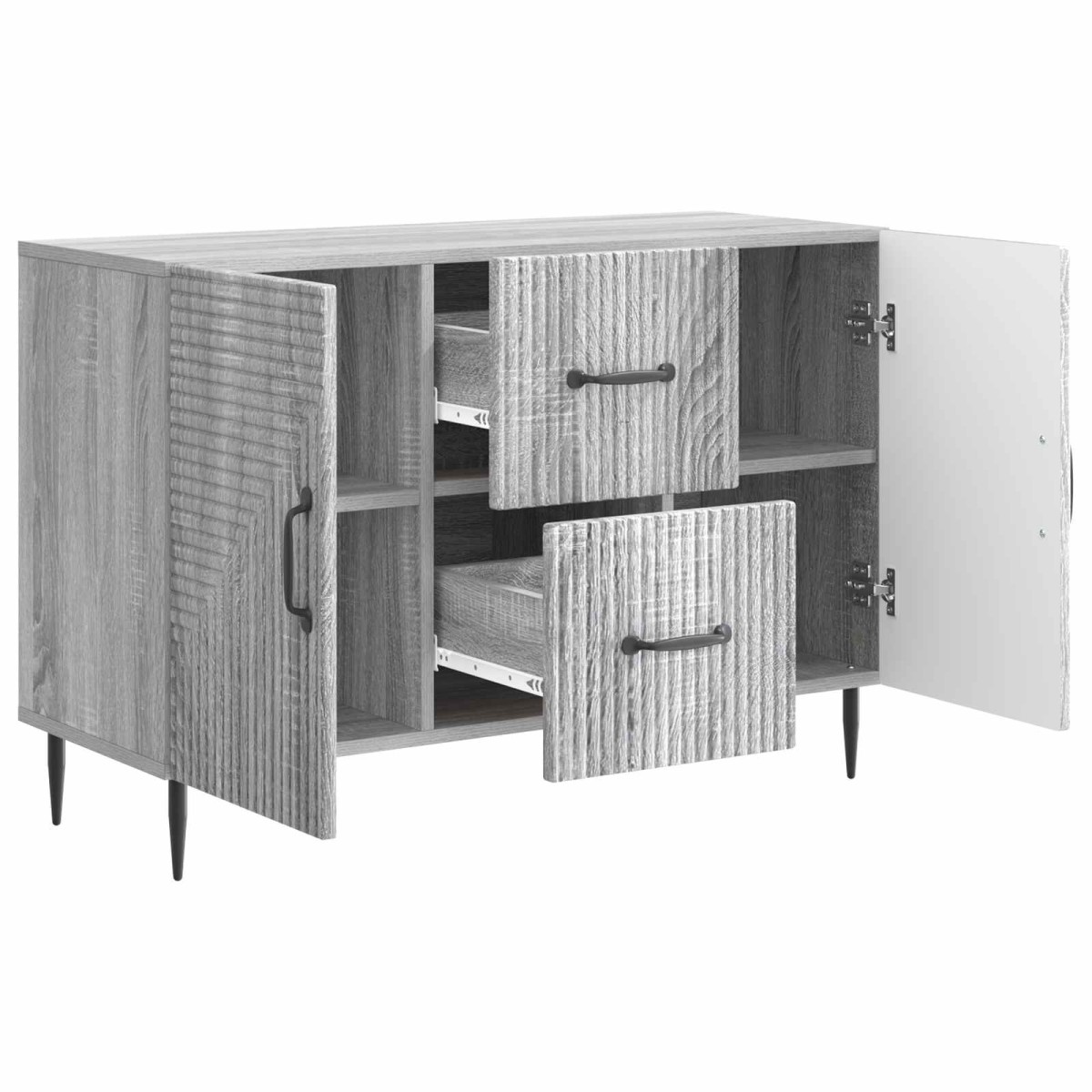vidaXL Πλαϊνό γραφείο με συρτάρι Γκρι Sonoma 89 x 34,5 x 60 εκ.
