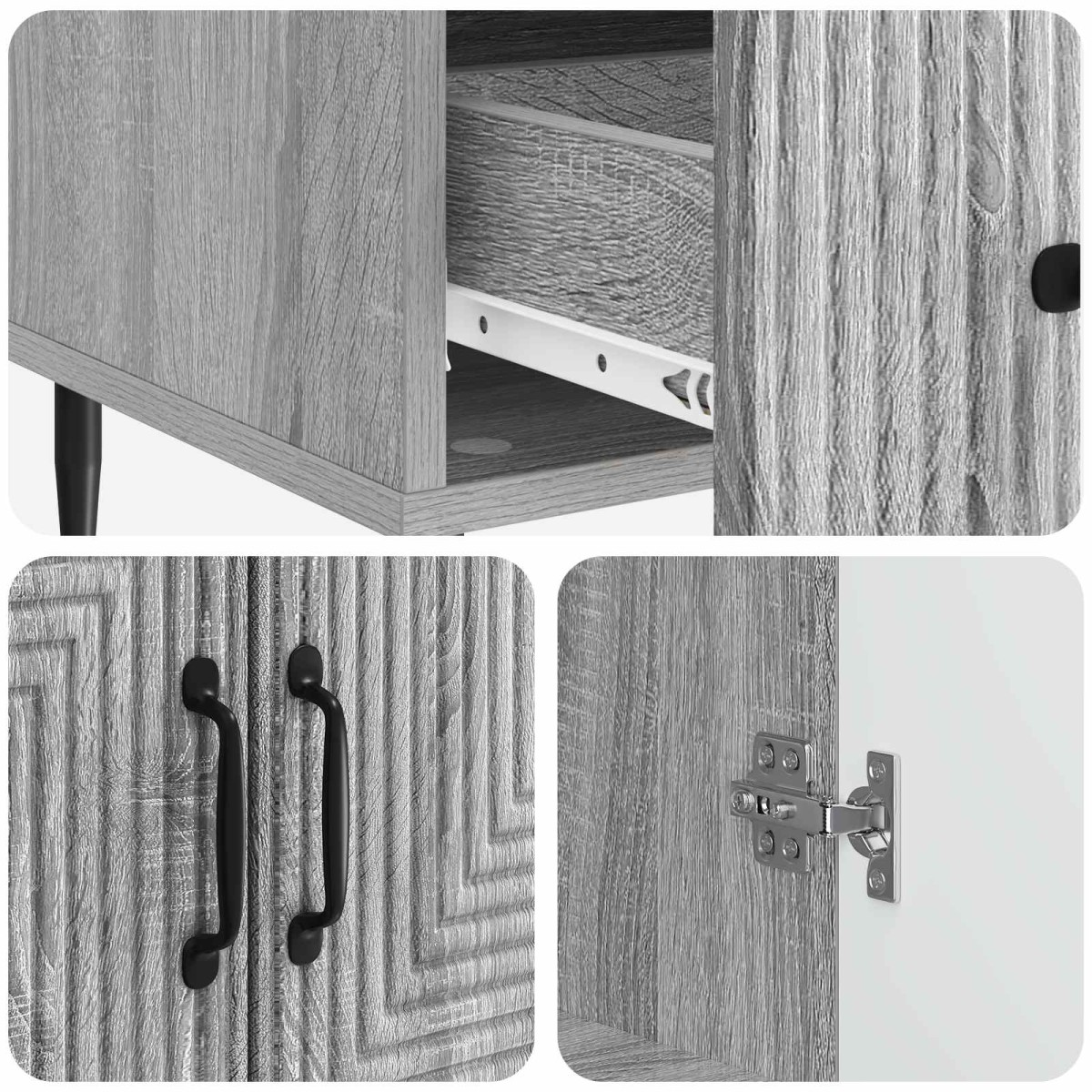 vidaXL Πλαϊνό γραφείο με συρτάρι Γκρι Sonoma 66 x 34,5 x 95 εκ.