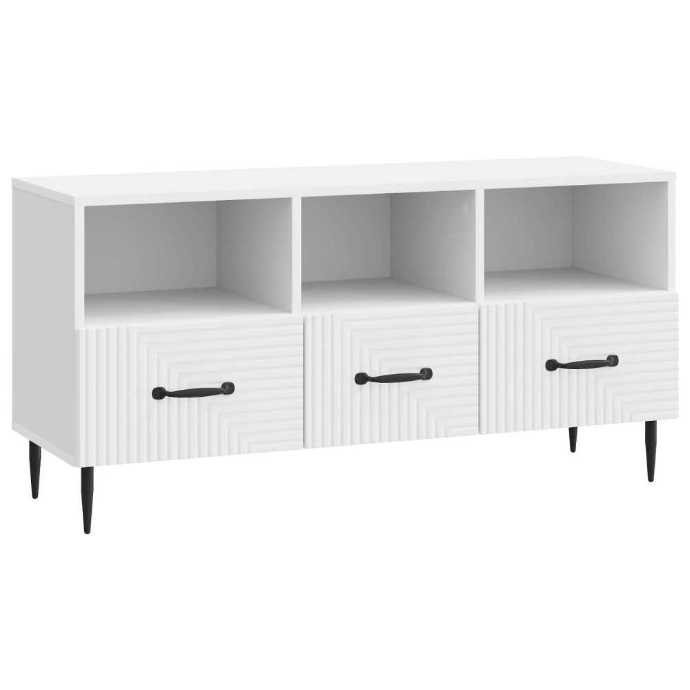 vidaXL Ντουλάπι TV Λευκό 102 x 34,5 x 50 εκ. Επεξεργασμένο Ξύλο