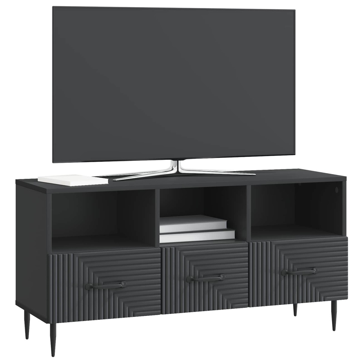 vidaXL Ντουλάπι TV Μαύρο 102 x 34,5 x 50 εκ. Επεξεργασμένο Ξύλο