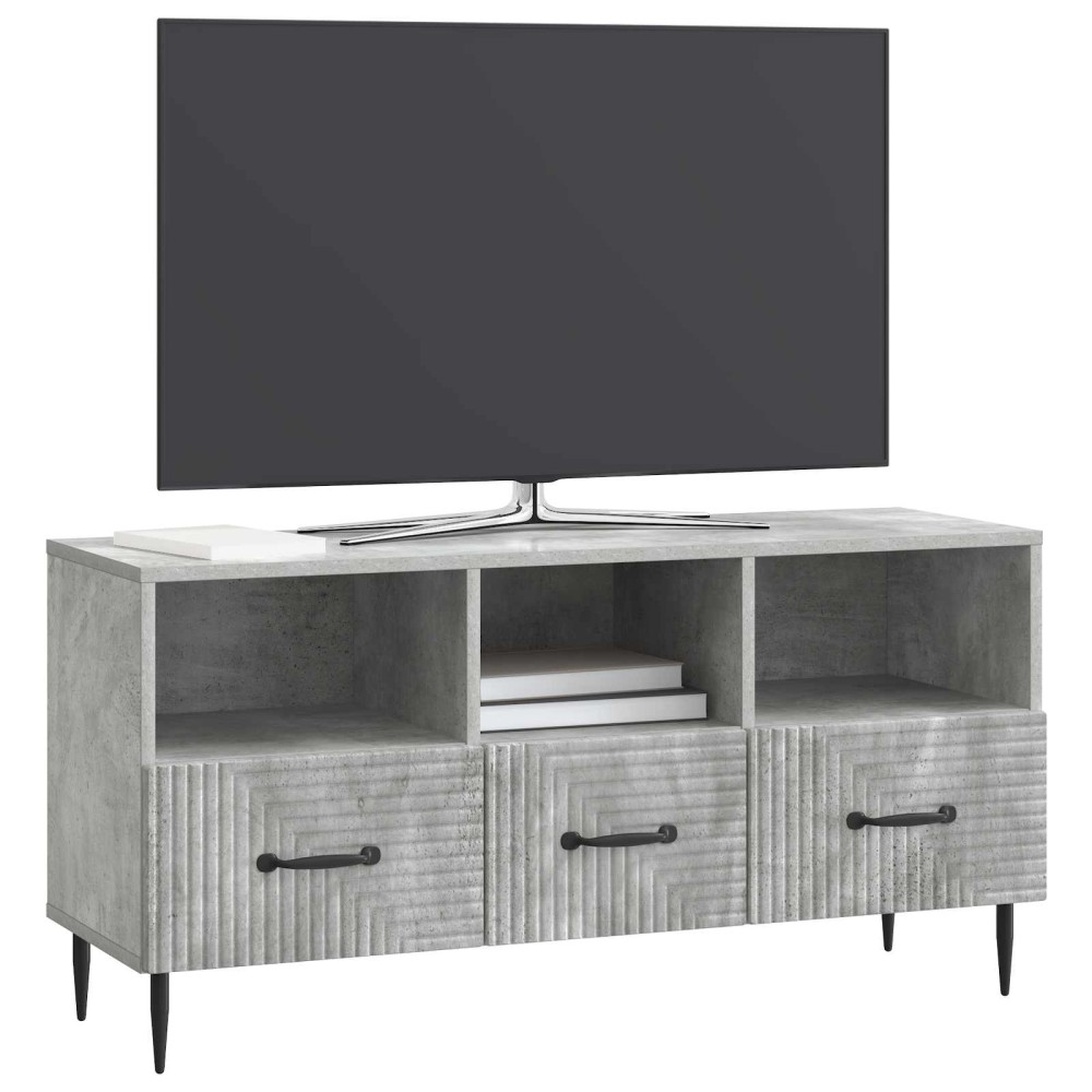 vidaXL Ντουλάπι TV με συρτάρι Γκρι Σκυροδέματος 102 x 34,5 x 50 εκ.